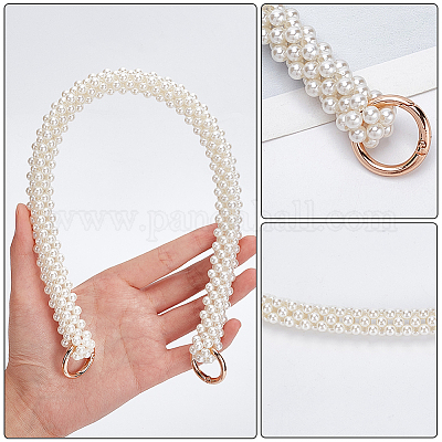 Пластиковая имитация жемчуга с бусинами 3 ряд лямок для сумок AJEW-WH0329-24-1