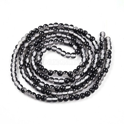 Запекание окрашенные прозрачные стеклянные бусины нити X1-DGLA-N011-4mm-10-1