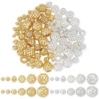 96 шт. 12 стиля полые латунные бусины KK-PH0013-13-1