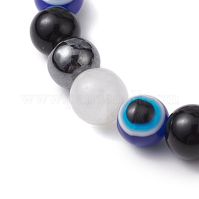 Браслеты из круглых бусин из драгоценных камней BJEW-JB11005-05-1