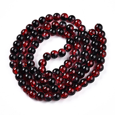 Прозрачный хрустят нити стеклянной бусины X-GLAA-T025-8mm-02G-1