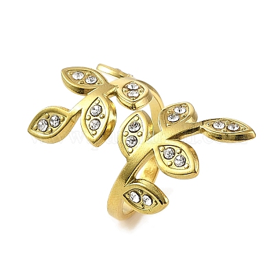 Открытое кольцо-манжета из нержавеющей стали 304 с ионным покрытием (IP) для женщин RJEW-F166-12G-02-1