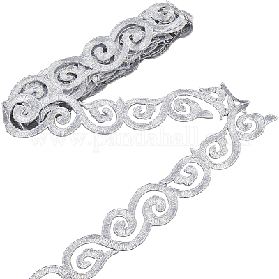 Утюжить/пришить полиэстеровую вышивку «благоприятные облака» кружевной лентой OCOR-WH20020-06C-1