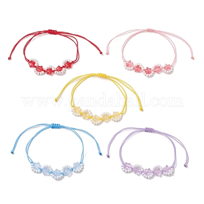 Браслеты из плетеного бисера и стеклянных бусин&nbsp;BJEW-MZ00315-1