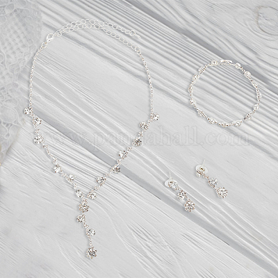 1 комплект из ожерелья-лариата со стразами SJEW-AN0001-04-1