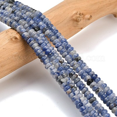 Натуральное синее пятно нитки из бисера яшмы G-L635-A12-4x2mm-1