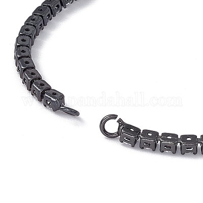 Изготовление браслета-ползунка из латуни со стразами KK-E068-VD015-4-1