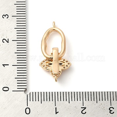 Латунные микро проложить кубического циркония раз за застежками KK-G503-26G-1