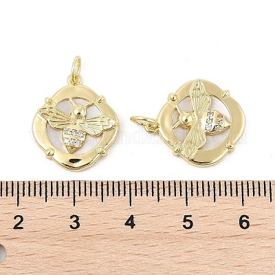 Латунные микропаве прозрачные кубические цирконии ромбовидные подвески KK-P300-23G-1