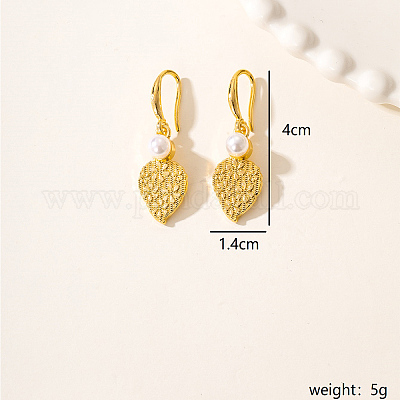 Роскошные винтажные преувеличенные металлические серьги в виде листьев для праздничного подарка JZ7614-2-1