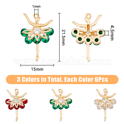 18шт 3 цвета стеклянные подвески GLAA-DC0001-27-1