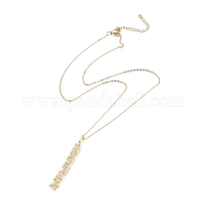 Ожерелья с подвесками из латуни с прозрачным кубическим цирконием NJEW-L146-29G-1