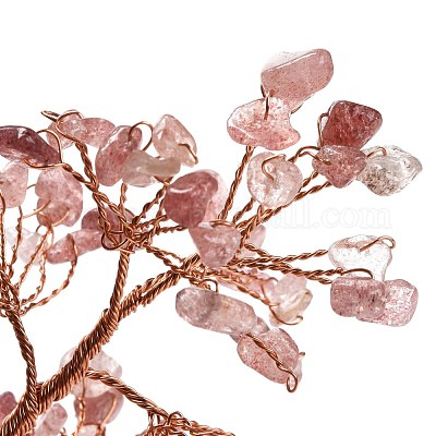 Натуральные клубничные кварцевые чипсы и агатовые украшения для пьедестала DJEW-A001-04B-1