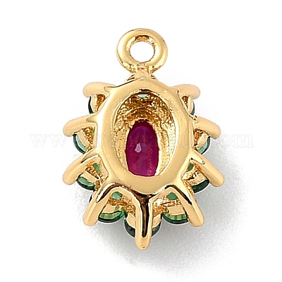 Брелки из экологически чистой латуни с микропаве и кубическим цирконием ZIRC-C027-12G-02-RS-1