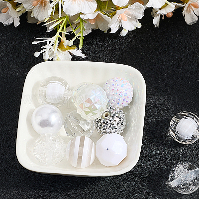 20шт. набор из 10-х видов акриловых и смоляных бусин DIY-PA0001-02B-1