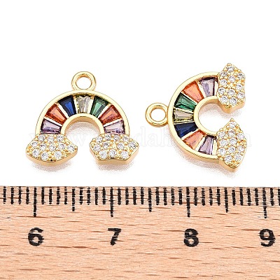 Латунные микропаве прозрачные подвески с фианитом KK-T073-27G-1