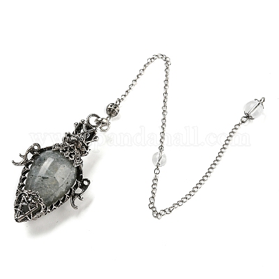 Большие подвески с маятником из смешанных драгоценных камней G-H293-01AS-1