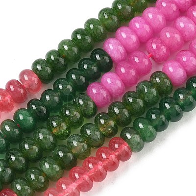 Нити градиентных бусин из натурального белого нефрита G-NH0006-A04-01-1