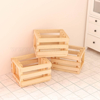 Деревянный прямоугольный ящик для хранения миниатюрных украшений PW-WG49143-01-1