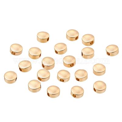 Flat Round Shape 5x3x1.5mm BENECREAT 20 PCS 18K Gold Plated Spacer Beads Metal Beads for DIY Jewelry Making Findings and Other Craft Work