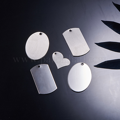 201 нержавеющая сталь штампованные пустые бирки подвески STAS-BC0002-30P-1