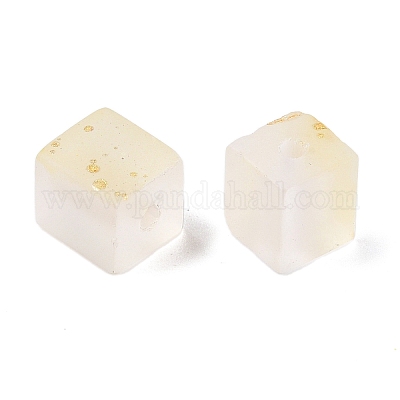 Матовые стеклянные бусины с золотистой блестящей пудрой DGLA-NH001-6mm-01A-1