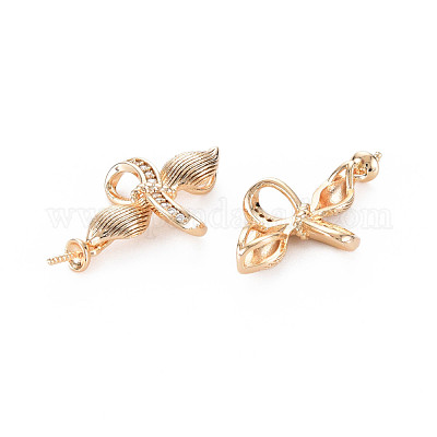 Латунная микропаве из прозрачного кубического циркония KK-S364-018-1