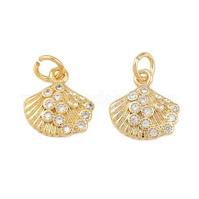 Латунные микропаве прозрачные кубические циркониевые подвески KK-G544-01G-02-1