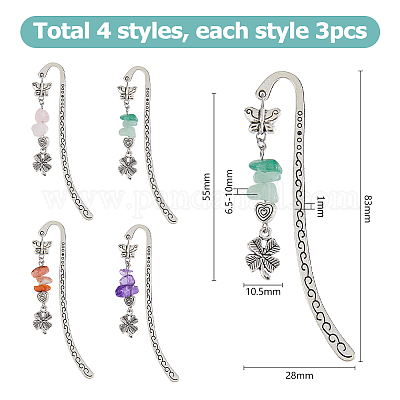 12 шт. 4 стиля: натуральный розовый кварц AJEW-HS00008-1