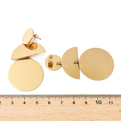 Серьги-гвоздики из нержавеющей стали 304 EJEW-P315-02B-G-1