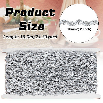 Волнистая кружевная лента из полиэстера длиной 19.5 м. OCOR-WH0100-02B-1