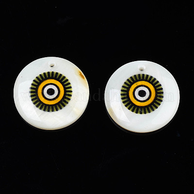 Подвески с пресноводными ракушками с принтом SHEL-T009-20A-1