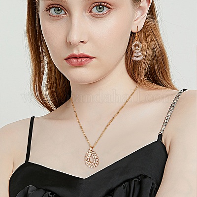 6шт 6 стиля латунные микропаве прозрачные подвески с кубическим цирконием KK-SZ0005-43-1