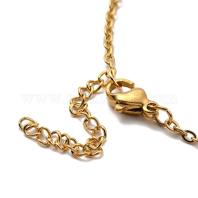 Цветные стеклянные бусины и браслет из нержавеющей стали 304 с цепочками для женщин AJEW-C021-14G-1