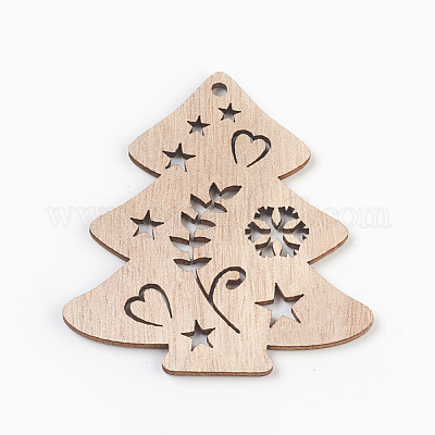 Неокрашенные деревянные большие подвески WOOD-L007-14-1