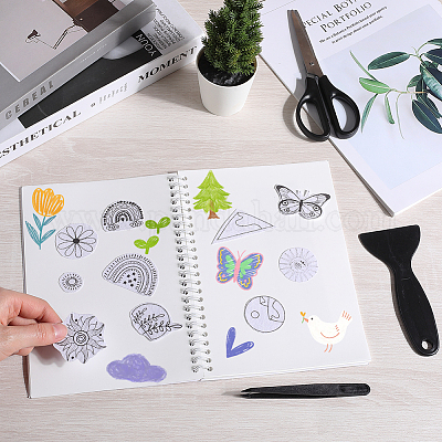 Блокнот для сбора наклеек формата А5 с отрывными листами на спирали AJEW-CP0007-84C-1