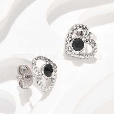 Серьги-гвоздики из нержавеющей стали 304 EJEW-F361-06P-1