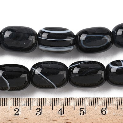 Нити бусин из натурального полосатого агата/полосатого агата (окрашенного и нагретого) G-H324-01H-1