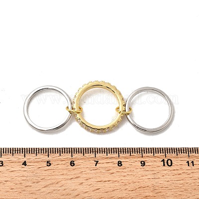 Латунные микро проложить пальцев кольца кубического циркония RJEW-P166-01A-01-1