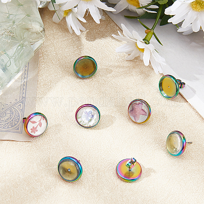 Наборы для самостоятельного изготовления полукруглых сережек-гвоздиков DIY-UN0002-38MC-1