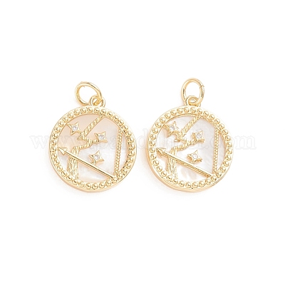 Латунные микро проложить кубического циркония подвески ZIRC-E164-36K-G-1