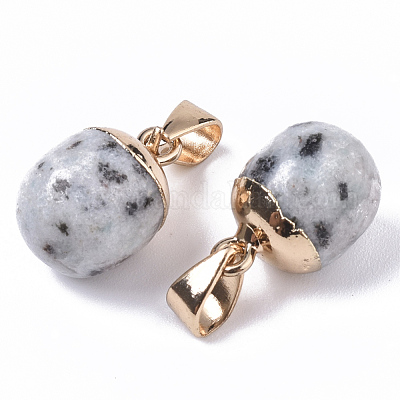 Кулоны из натуральной кунжутной яшмы с золотым покрытием G-T131-03G-1