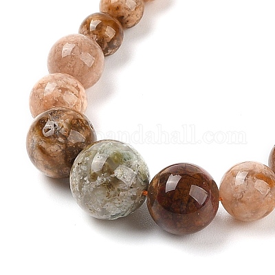 Наборы браслетов и ожерелий с круглыми бусинами из натурального агата SJEW-L132-22-1