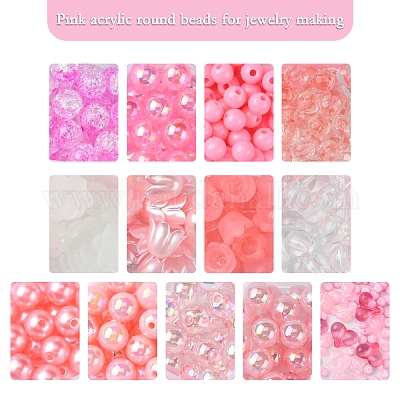 Наборы для изготовления браслетов из акрила и АБС-пластика с круглыми цветами и сердечками своими руками DIY-FS0006-48-1