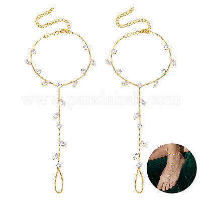 2 шт. сплав цепи панцирного плетения браслеты на ногу&nbsp;AJEW-GA0007-85G-1