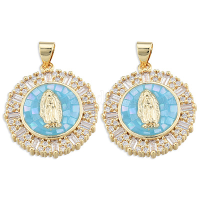 Латунные микропаве прозрачные подвески с фианитом KK-N227-100B-1