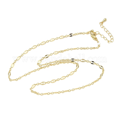Цепочки-колье из латуни толщиной 3 мм NJEW-P339-02B-G-1