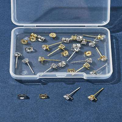 16 шт. латунные серьги-гвоздики KK-FS0001-58-1