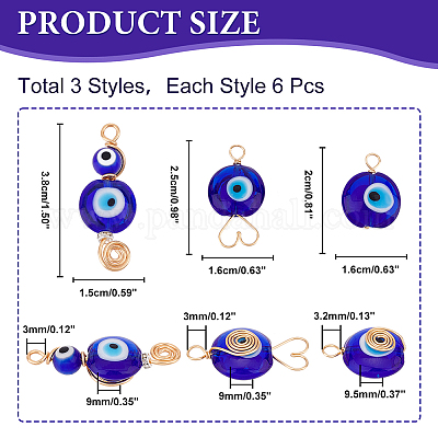 18шт 3 стиля ручной работы подвески лэмпворк FIND-AR0003-01-1