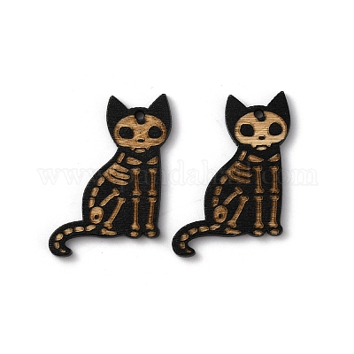 Хэллоуин резные деревянные подвески WOOD-CJC0012-02B-1